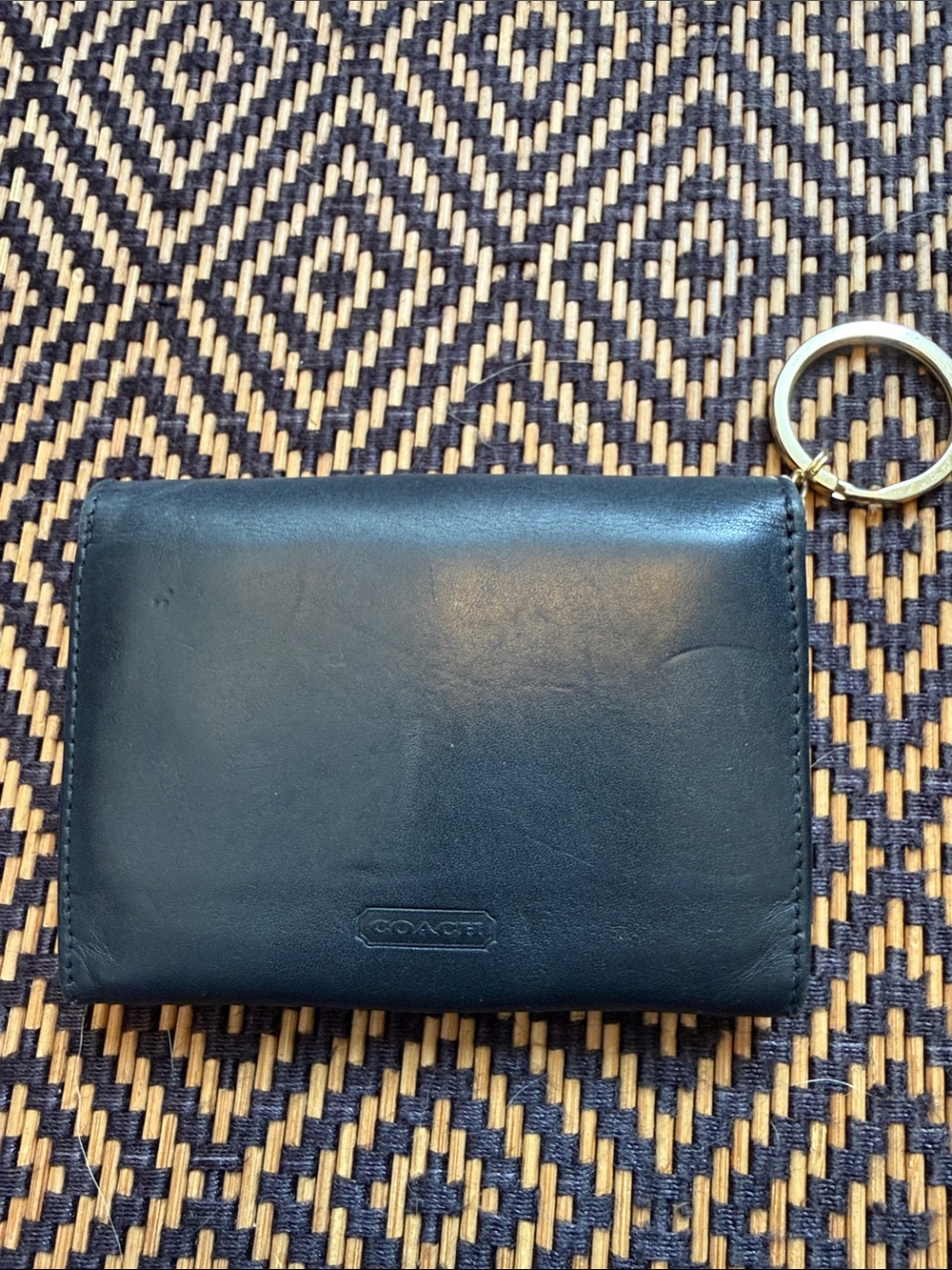 Vintage Coach blk and mahogany courier multi function case wallet keychain ITALY - Picture 3 of 13